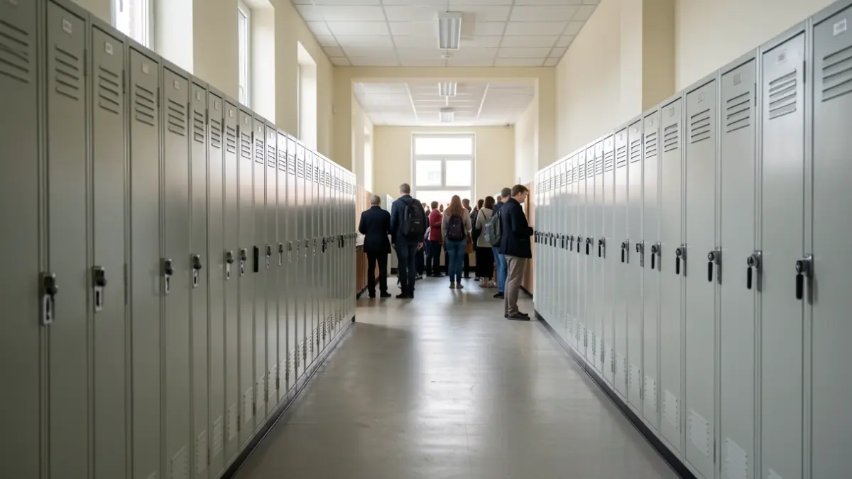 Imatge genèrica d'un passadís escolar amb llum natural.