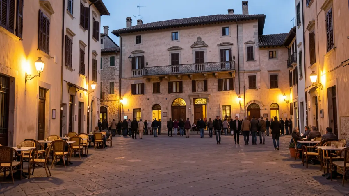 Generic image of a Valencian town square at dusk with the town hall in the background.