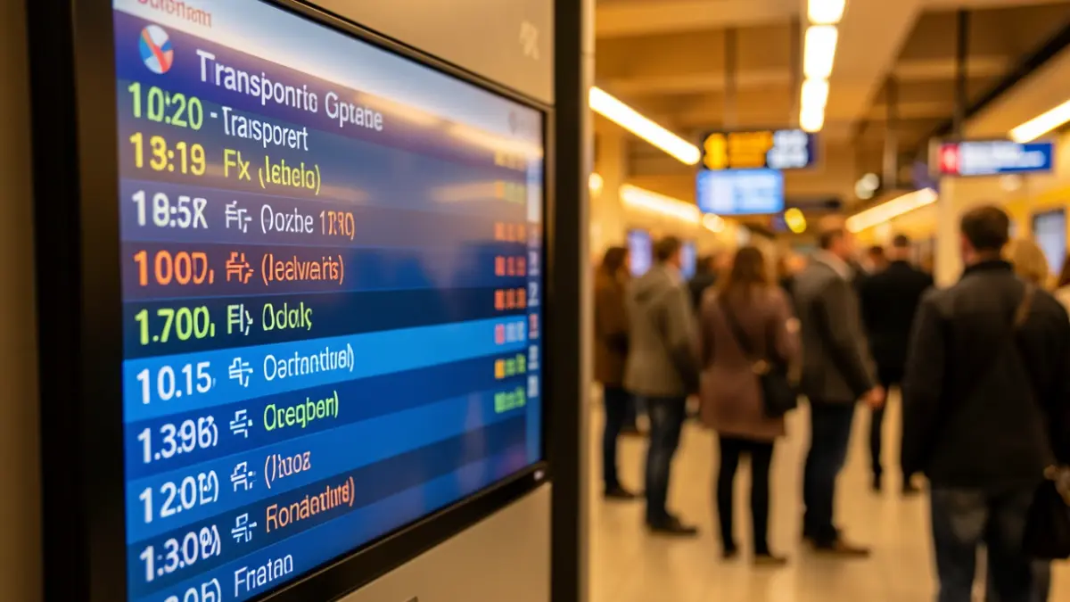Imatge genèrica d'una pantalla digital amb informació de transport.