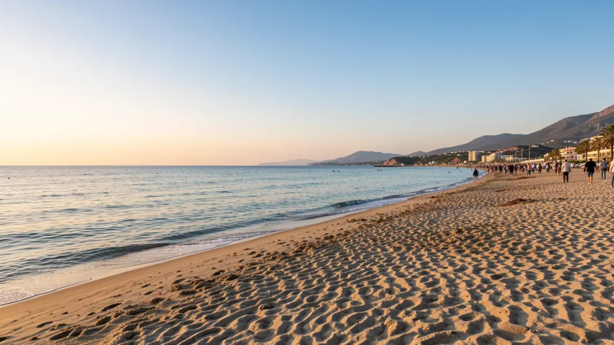 Imatge genèrica d'una platja mediterrània en un dia assolellat.