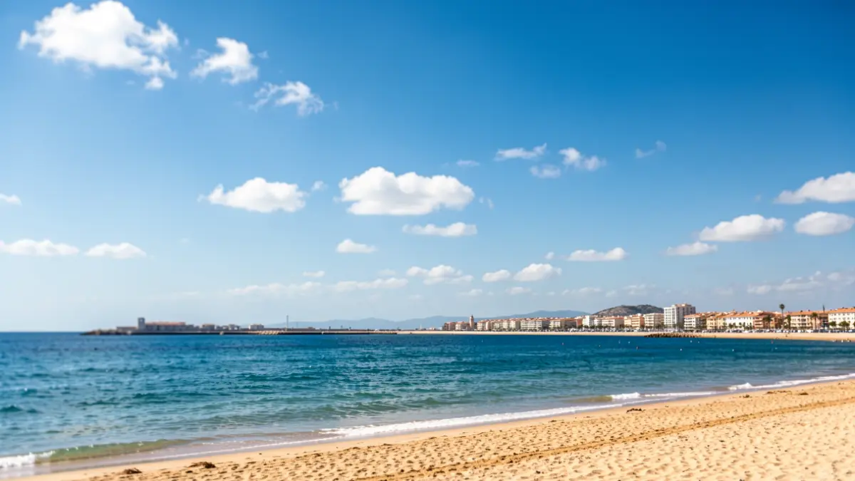 Imatge genèrica del cel i la costa de Gandia amb sol.