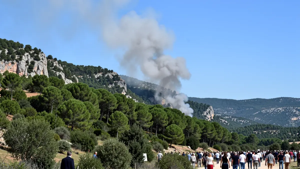 Imatge genèrica de fum sobre una muntanya forestal.