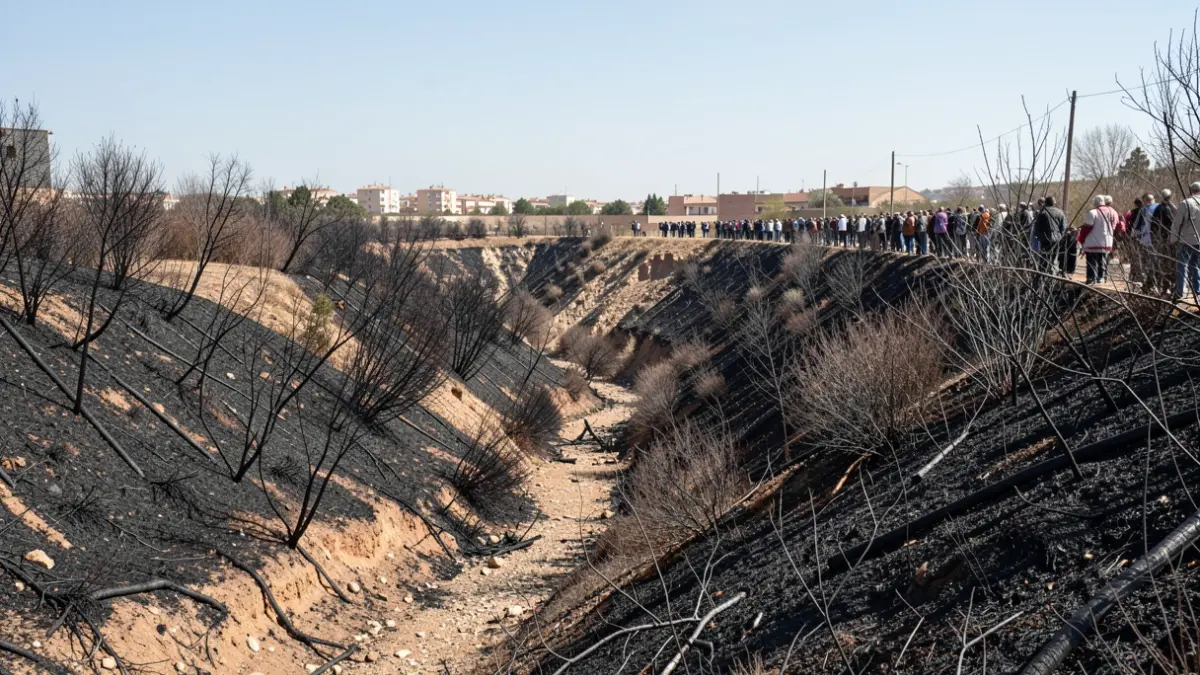 Generic image of the Manises ravine after a fire.