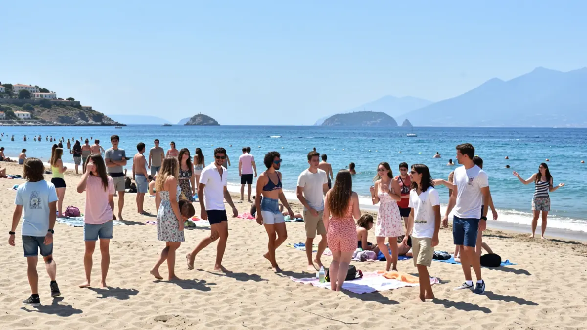 Imatge genèrica de joves gaudint d'un dia assolellat a la platja.