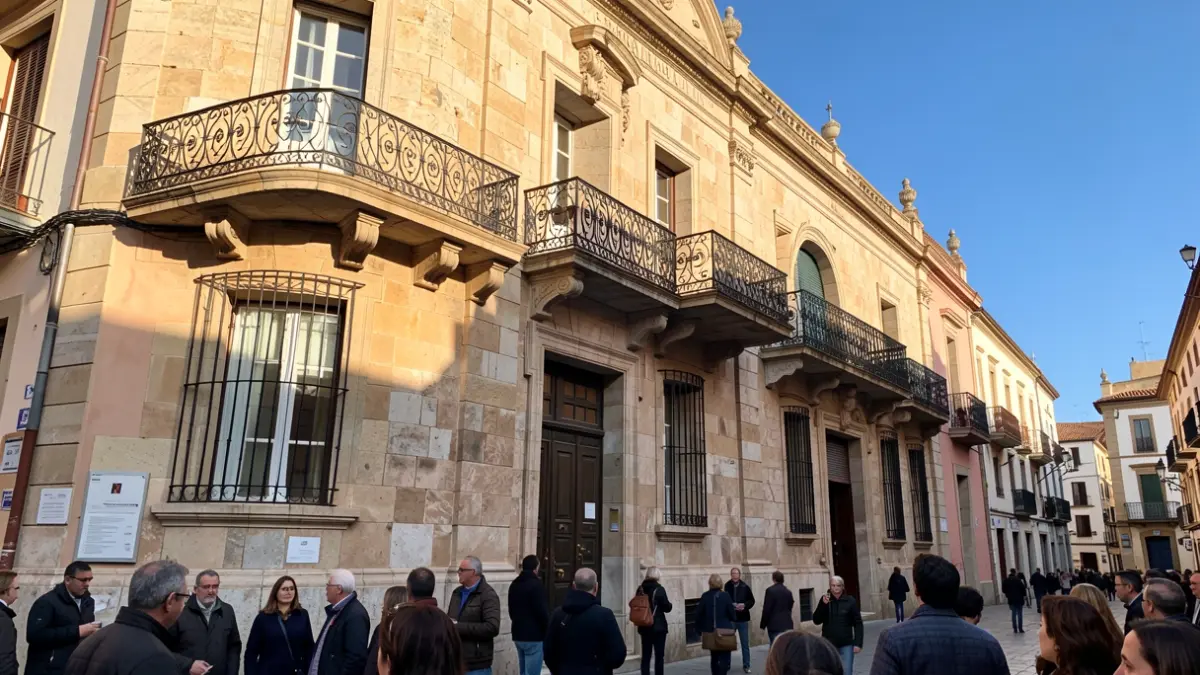 Fachada del Ayuntamiento de Valencia en una tarde soleada.