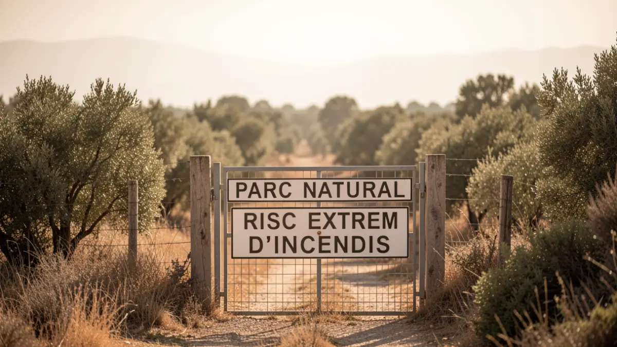 Imatge genèrica d'un parc natural tancat per risc extrem d'incendis.