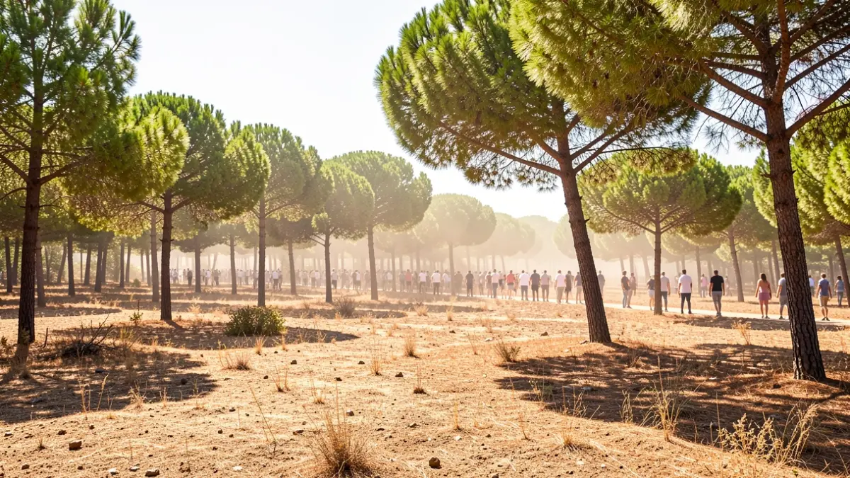 Imatge genèrica d'un bosc mediterrani en època de risc d'incendis.