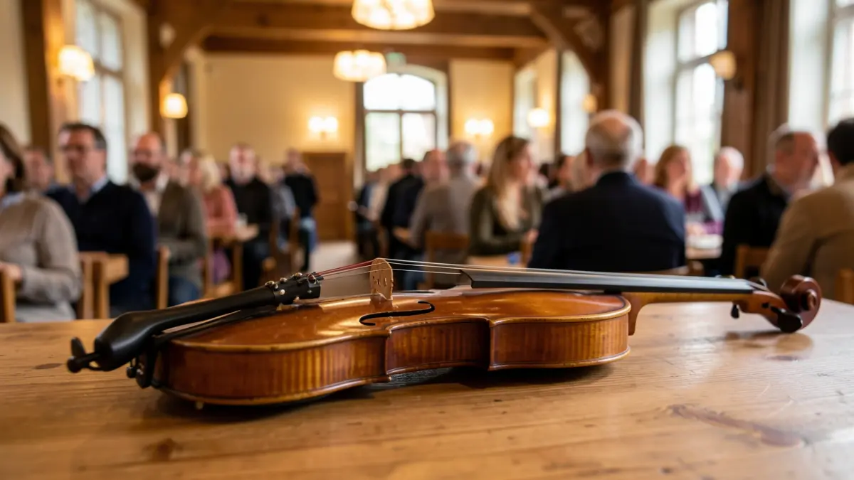 Imagen genérica de un instrumento musical en un local social.