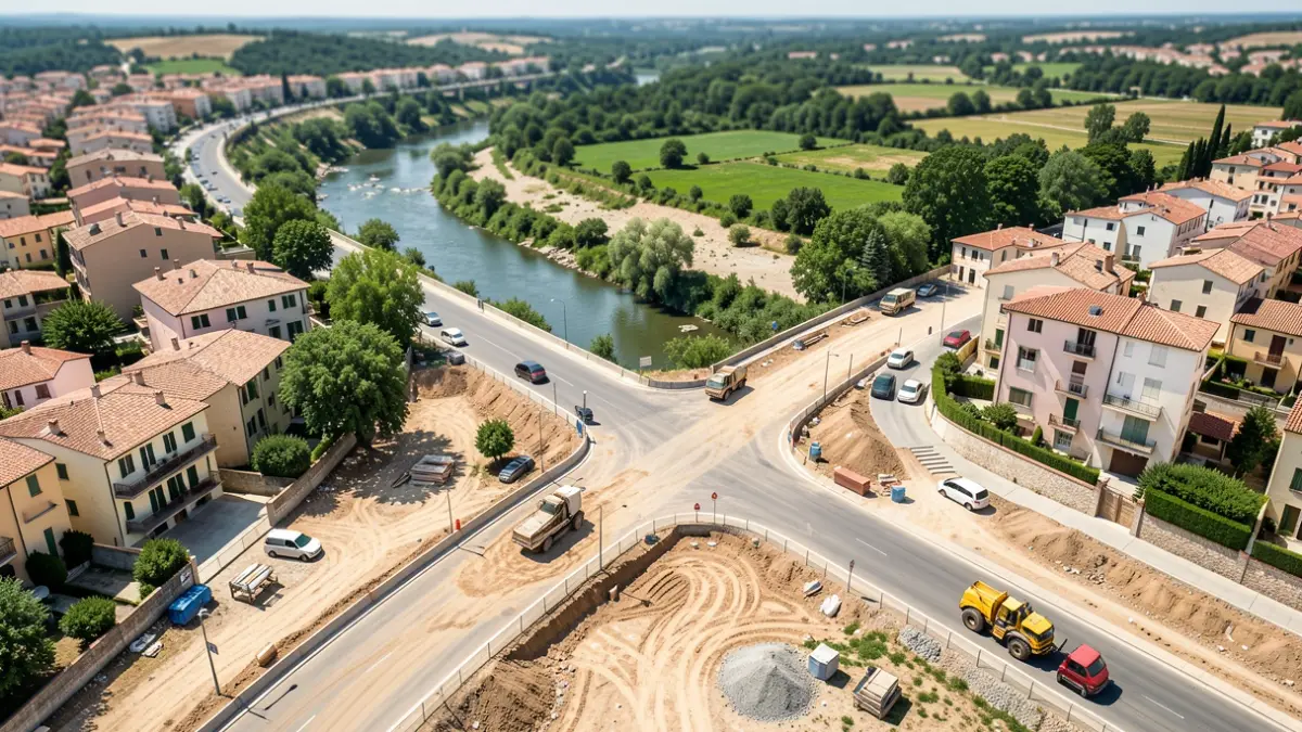Generic image of road connection works in a Mediterranean urban environment.