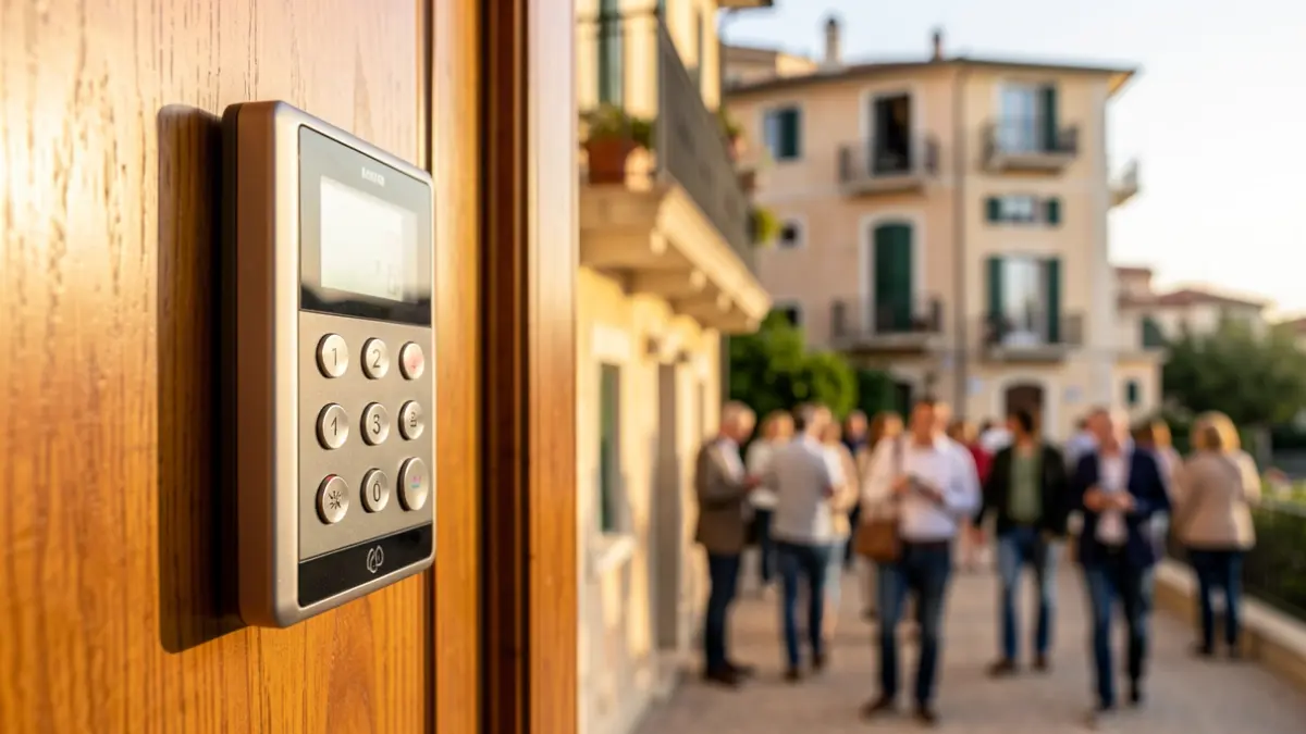 Imagen genérica de un teclado de seguridad electrónica en una puerta de vivienda.