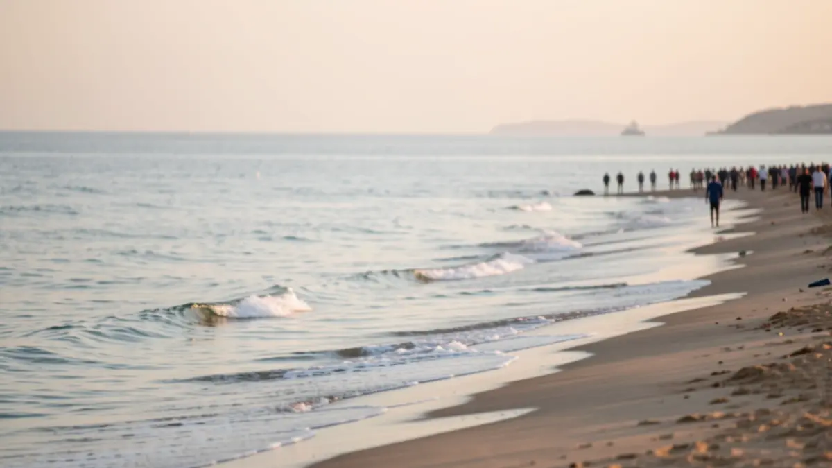 Generic image of the Mediterranean coast with calm sea in the morning.