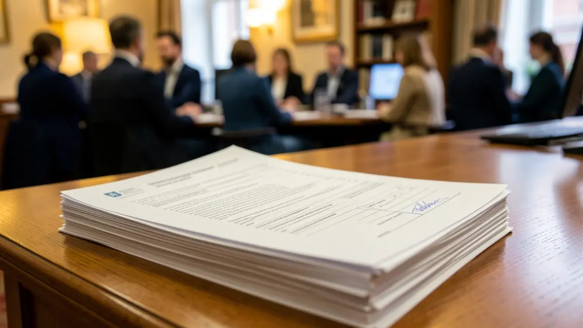 Imagen genérica de documentos administrativos y formularios oficiales sobre una mesa.