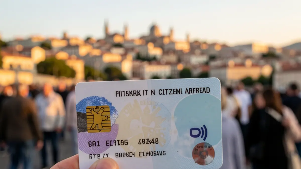 Imatge genèrica d'una targeta ciutadana amb un fons urbà mediterrani desenfocat.
