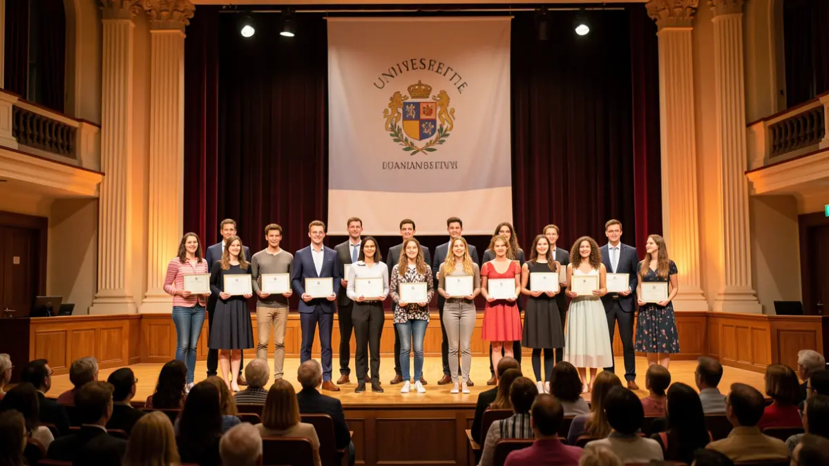 Imatge genèrica d'un acte de lliurament de premis universitaris.