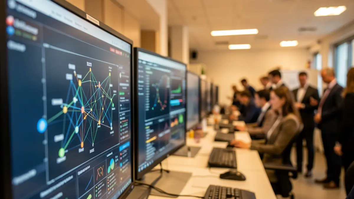 Imatge genèrica d'un entorn de laboratori amb pantalles digitals i dades científiques.