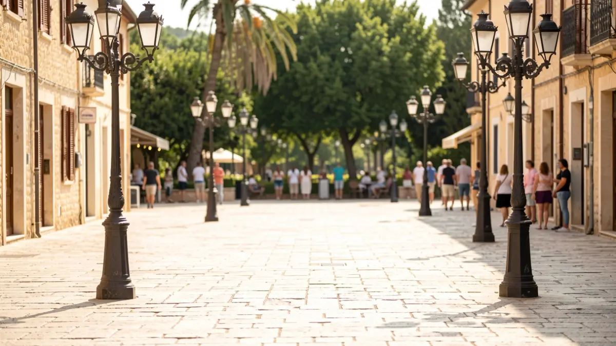 Imagen genérica de una plaza en una localidad mediterránea durante el verano.