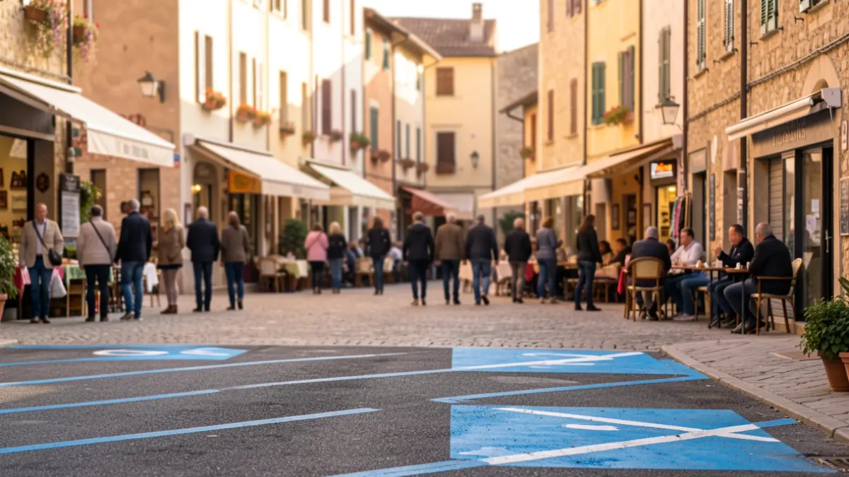Imatge genèrica de la zona blava d'aparcament en un municipi mediterrani.