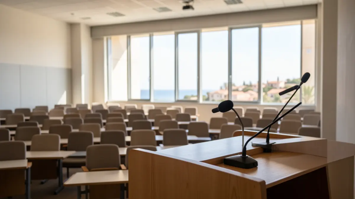 Imatge genèrica d'una sala d'actes universitària.