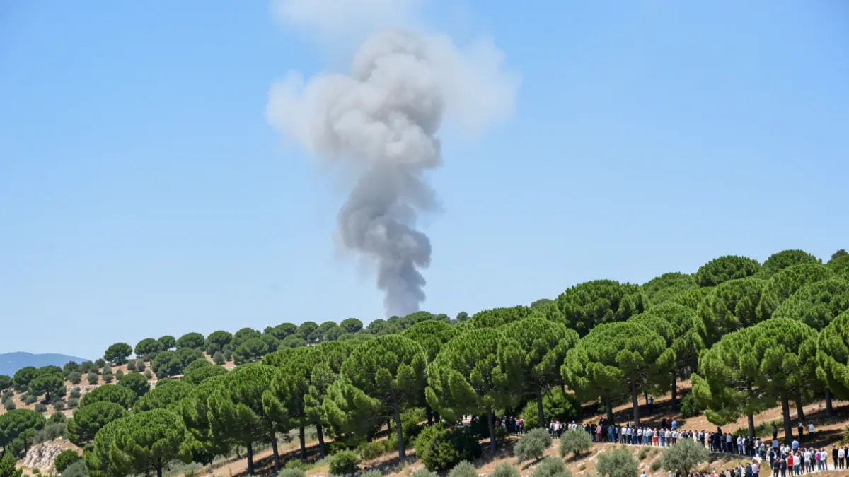 Generic image of smoke over a Mediterranean forest area.