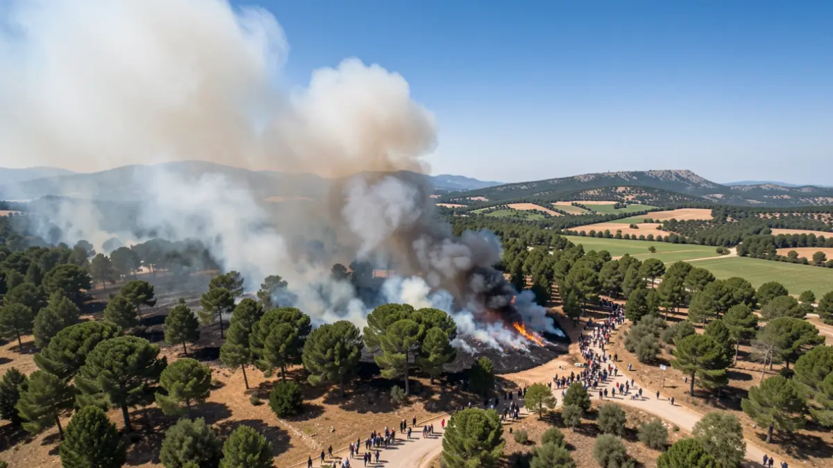 Imatge genèrica d'un incendi forestal a la Serra d'Espadà.