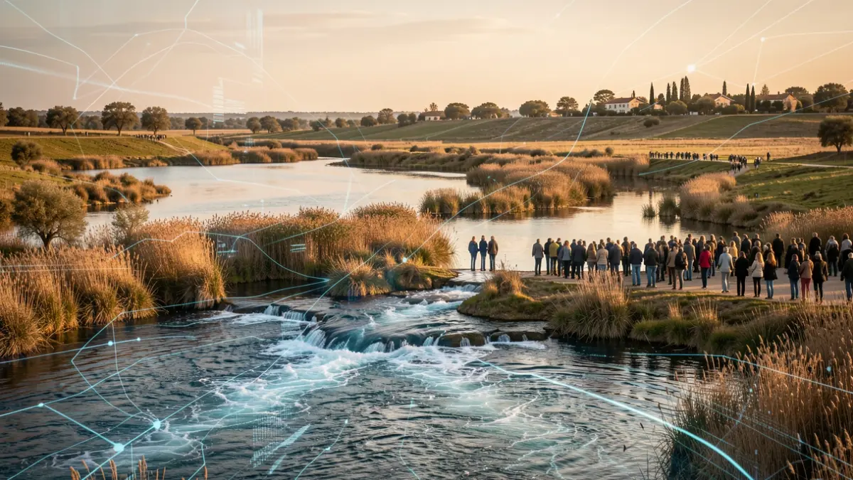 Abstract image representing the interconnection of interests and tensions in the Albufera Natural Park.