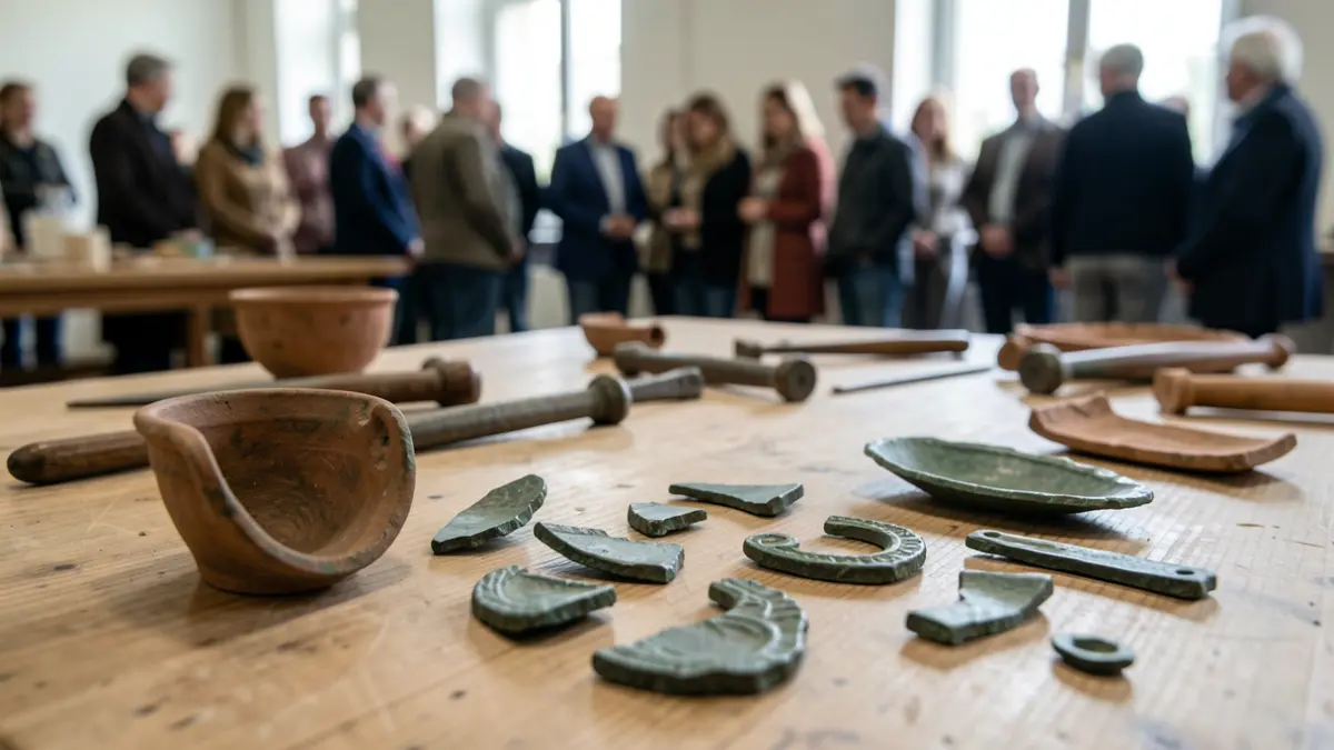 Imagen de diversos objetos arqueológicos ibéricos hallados en una excavación.