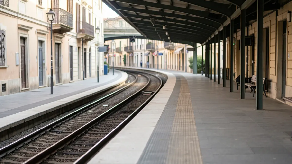 Generic image of an empty metro platform with tracks disappearing into the distance.