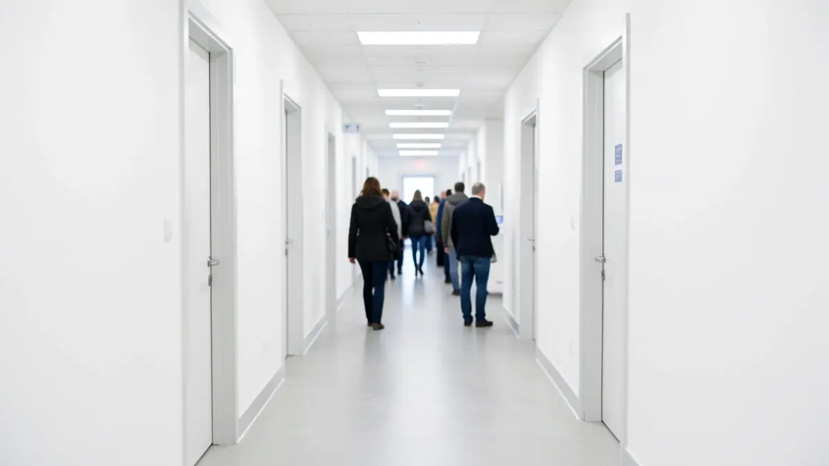Imatge genèrica d'un passadís d'un centre sanitari modern.