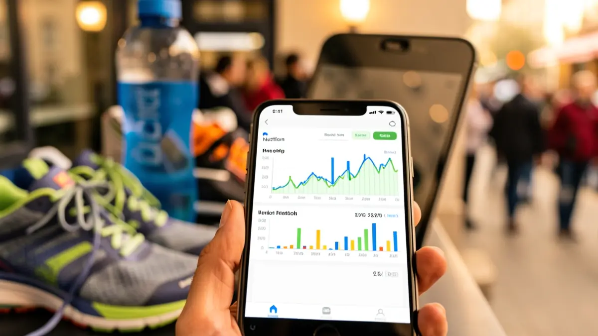 Imagen genérica de una aplicación de nutrición deportiva en un teléfono móvil.