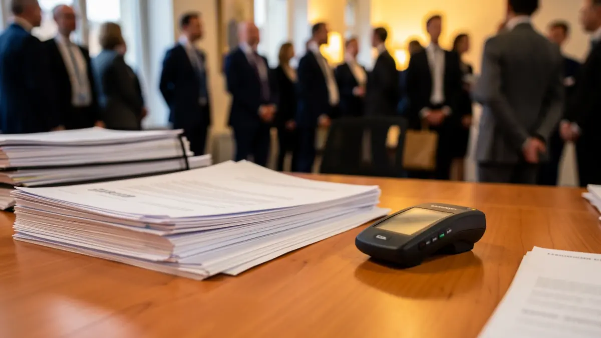 Generic image of a desk with official documents and a digital signature device.