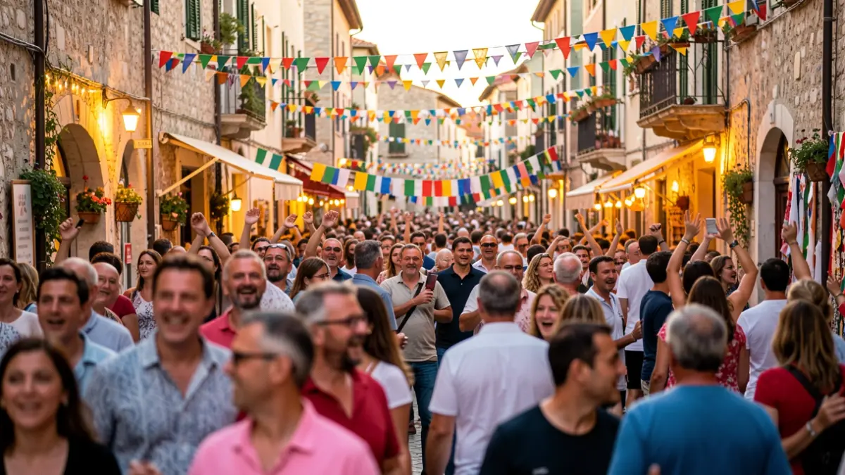 Imatge genèrica d'una festa popular al carrer amb gent celebrant.