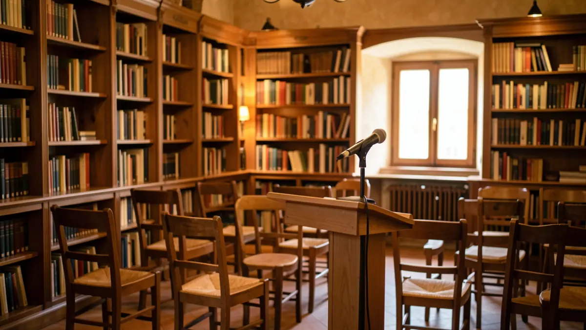 Imatge genèrica d'un espai de lectura amb prestatgeries de fusta i ambient acollidor.
