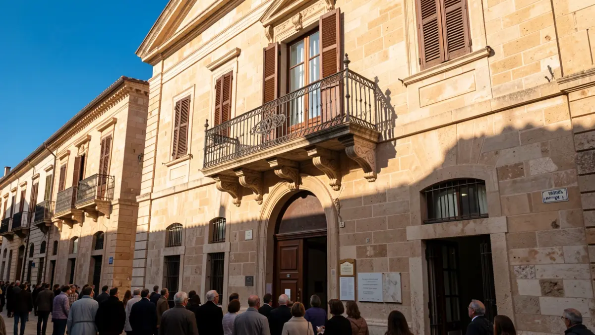 Façana de l'ajuntament de Paterna en un dia assolellat.