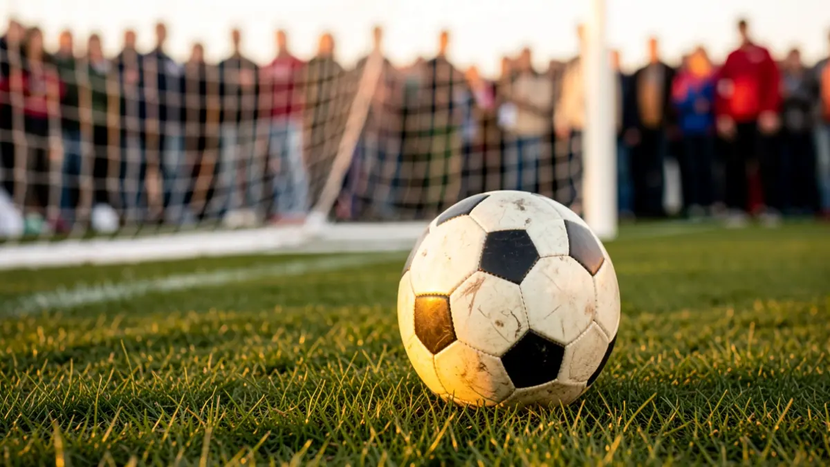 Generic image of a soccer ball on grass.