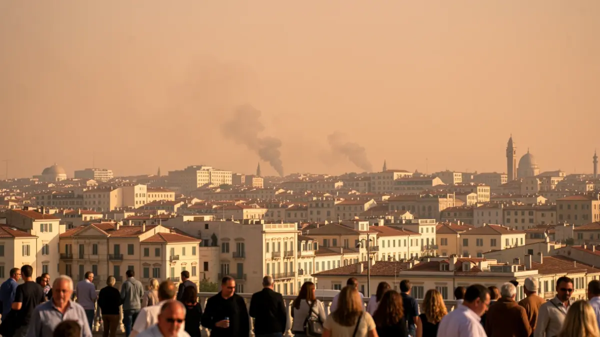Imagen genérica de la contaminación en Valencia por humo de incendio y polvo sahariano.