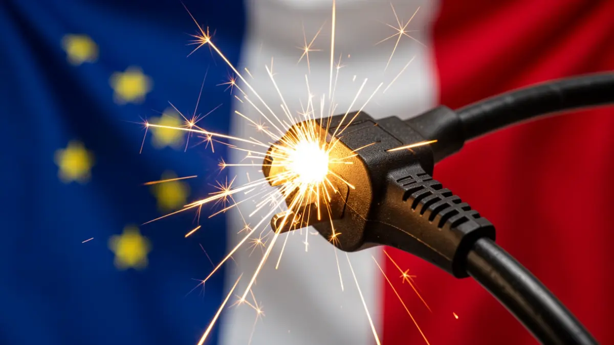 Generic image of an electrical cable with sparks, symbolizing energy disconnection.