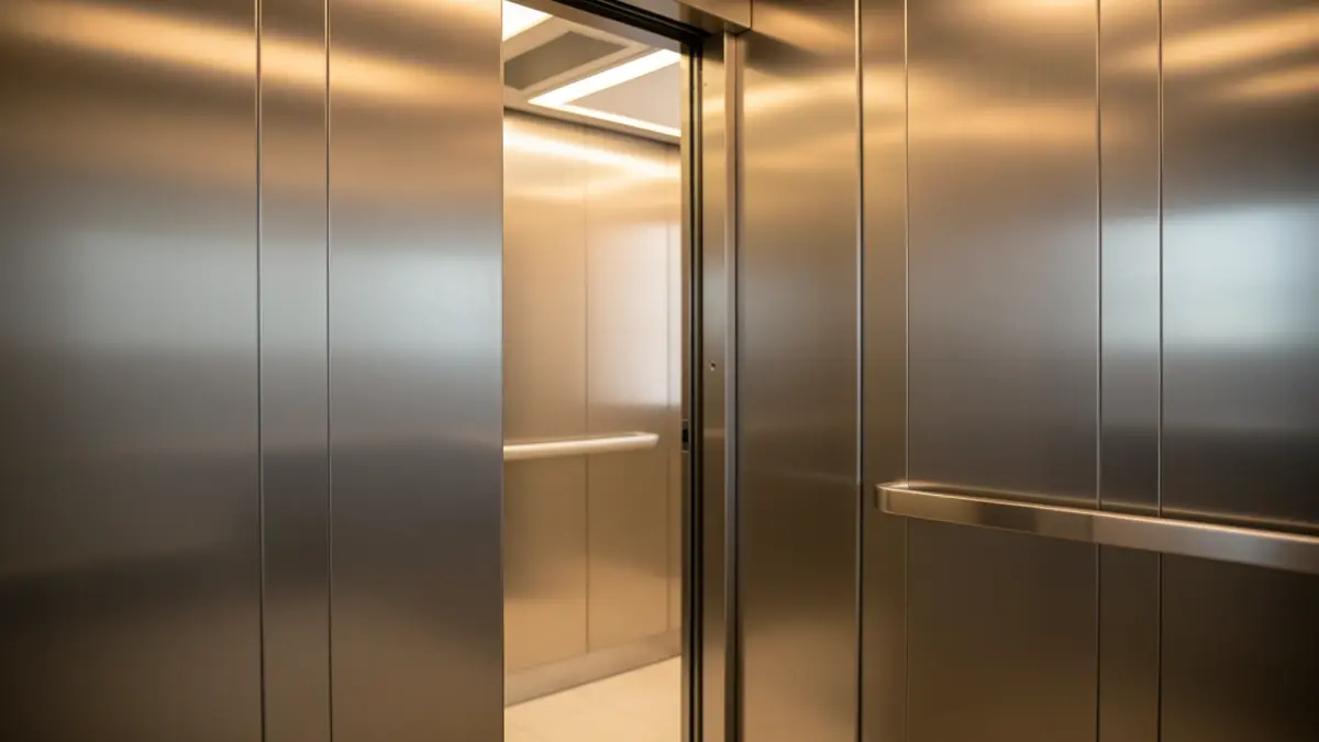 Generic image of a modern elevator interior.