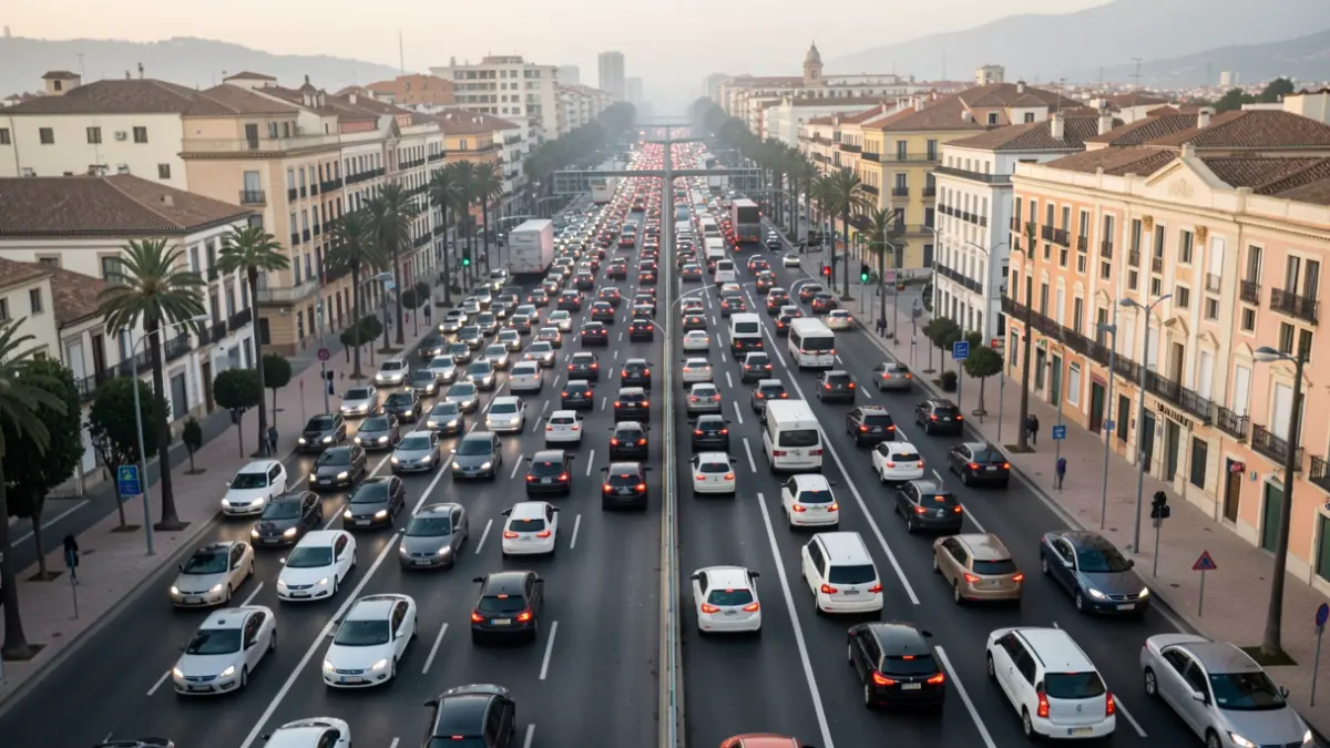 Generic image of dense traffic on a highway in Valencia.