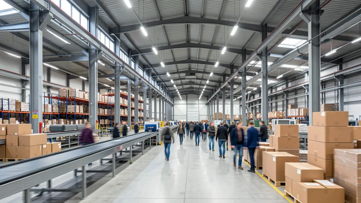 Imagen genérica de un centro logístico moderno con instalaciones industriales.
