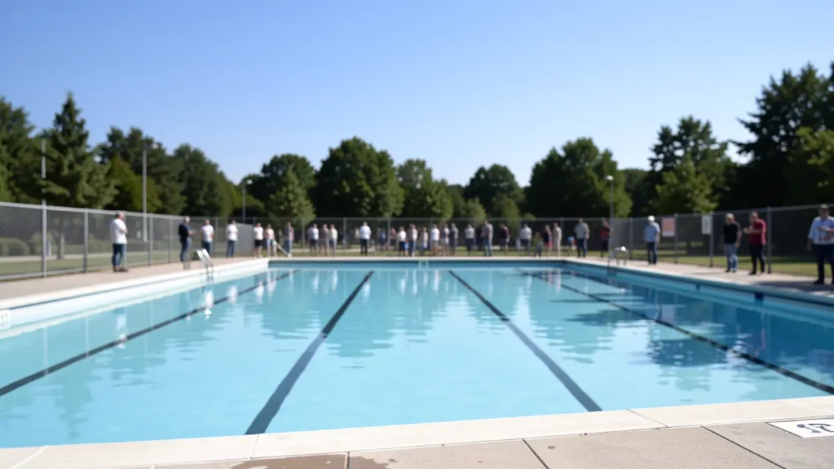 Image of the municipal swimming pool in Mislata closed to the public.