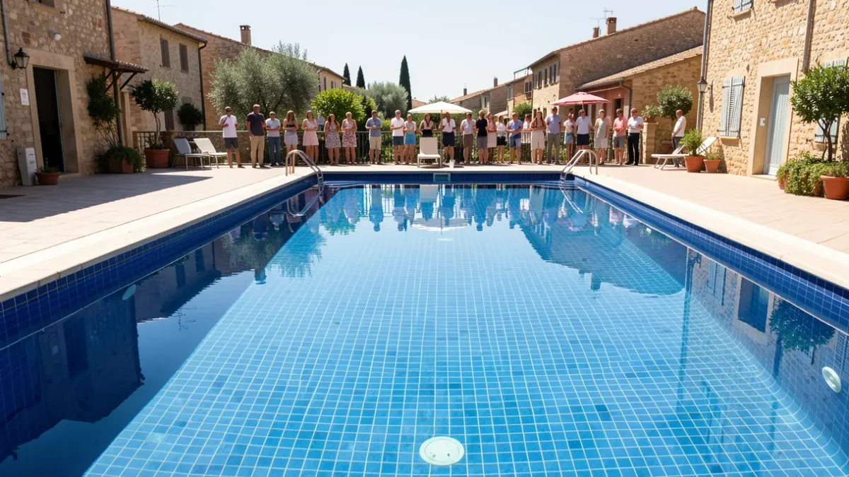 Imagen genérica de una piscina municipal al aire libre con el agua limpia.