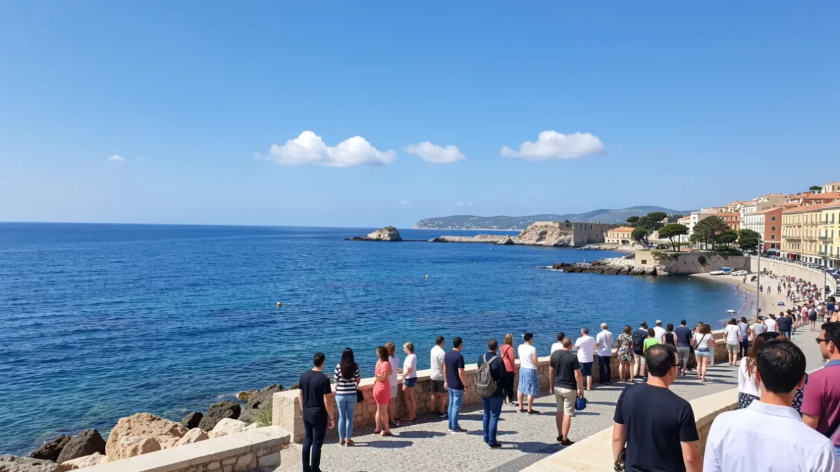 Imatge genèrica de la costa de Peníscola amb cel clar i mar tranquil.