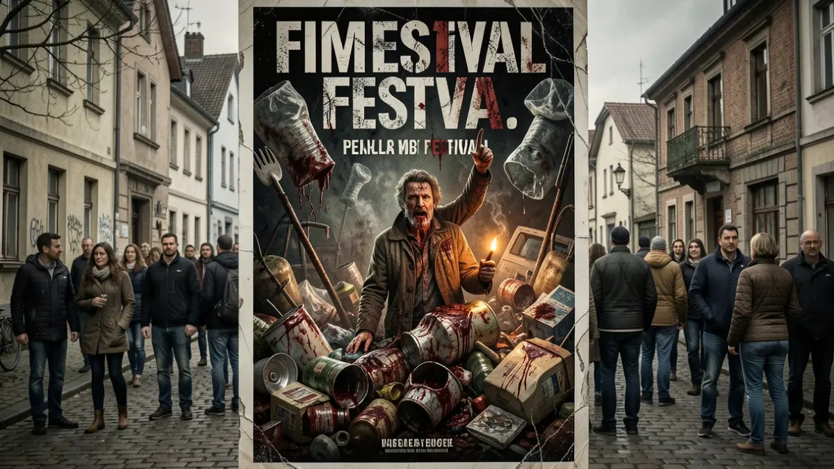 Imatge genèrica d'un festival de cinema underground amb elements de terror i humor negre.