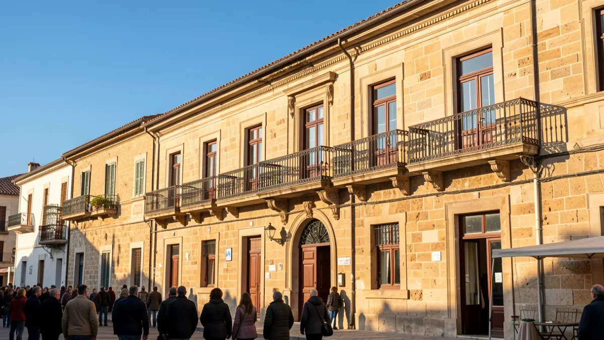 Facade of the Torrevieja town hall on a sunny day.
