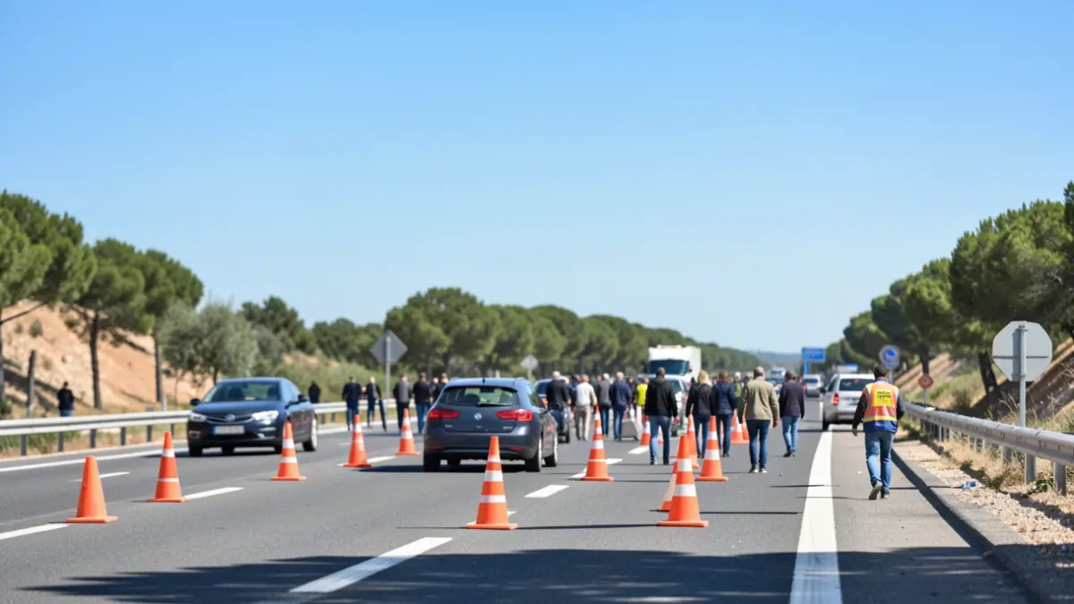 Imagen genérica de carreteras con obras y señalización de tráfico.