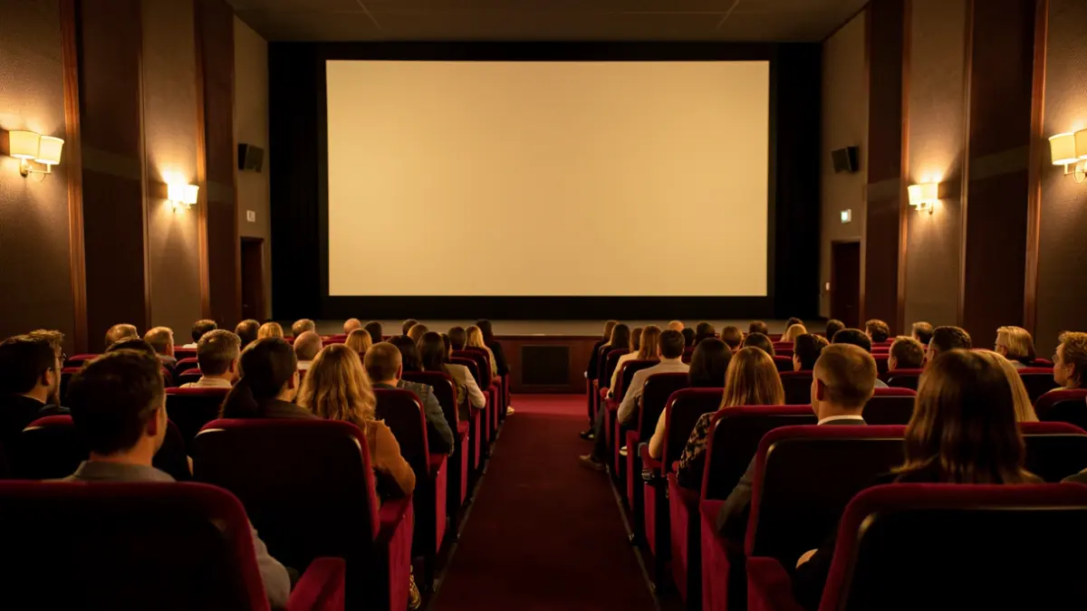 Imagen genérica de una sala de cine con butacas vacías e iluminación cálida.