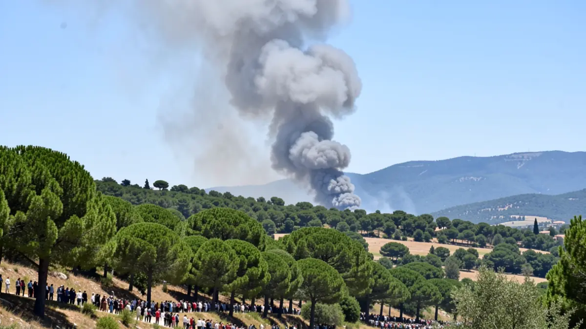 Generic image of smoke rising from a forest area.