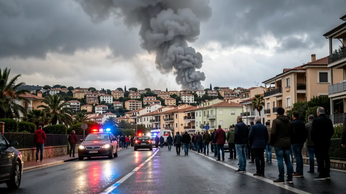 Imagen de la columna de humo provocada por el incendio en una zona residencial de Dénia.