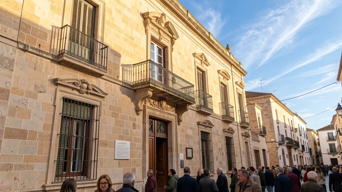 Façana de l'Ajuntament de Xàtiva amb balcó i baranes de ferro, il·luminada per la llum de la vesprada.