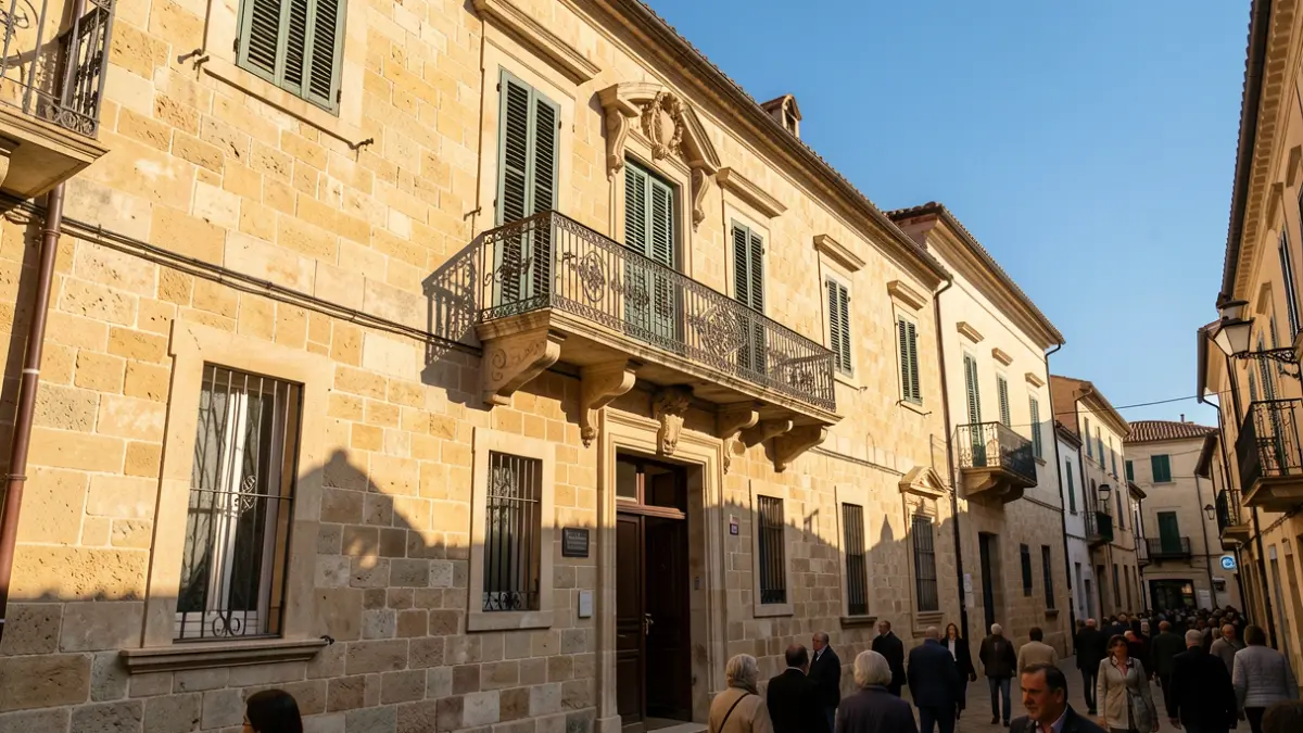 Façana de l'ajuntament de Xàtiva durant la presentació de la Fira d'Agost.